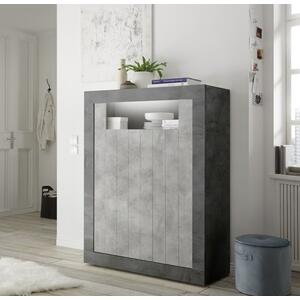 Como Two Door Highboard - Anthracite and Grey Finish