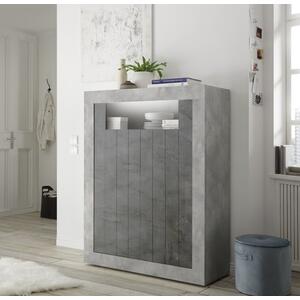 Como Two Door Highboard - Grey and Anthracite Finish by Andrew Piggott Contemporary Furniture