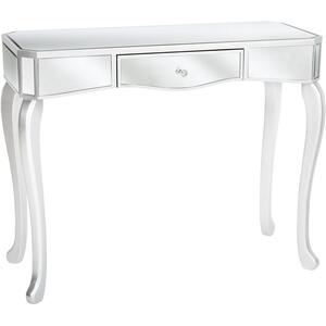 Drawer Console Table Mirror Effect Silver CARCASSONNE by Beliani