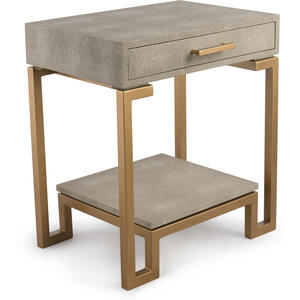 Faux-shagreen side table in cream  by Andrew Martin
