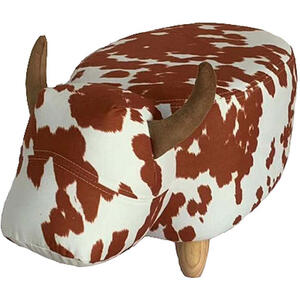Caesar the Cow Footstool in Brown & White