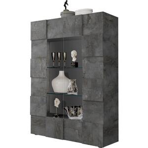 Treviso Two Door Display Cabinet - Anthracite  by Andrew Piggott Contemporary Furniture