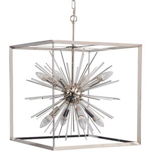 Large Silver Starburst Chandelier E14 40W 8 by The Arba Furniture Company