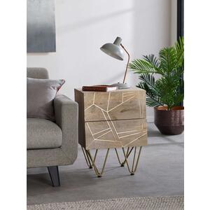 
Light Gold 2 Drawer Side Table  by Indian Hub