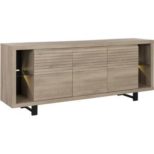Clay Three Door Sideboard - Light Natural Oak Finish by Virtual Home