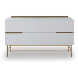 Alberto Two Drawer White Low Sideboard by Gillmore Space