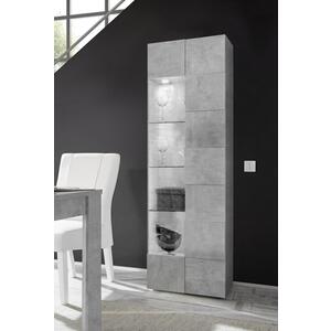 Treviso One Door Display Vitrine  - Grey Concrete Finish by Andrew Piggott Contemporary Furniture