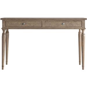 Mustique French Colonial 2 Drawer Desk Mindy Wood with Inlaid Parquet Design