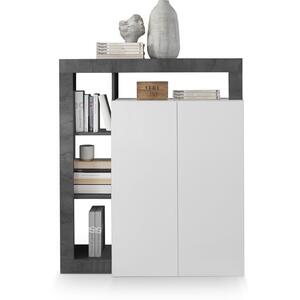Florence High Sideboard Two Doors - White Gloss and Anthracite Finish by Andrew Piggott Contemporary Furniture