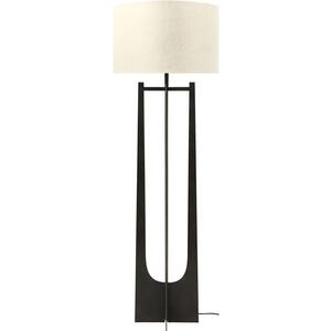Campbell Black Hammered Iron Floor Lamp Gilded Finish