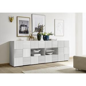 Treviso Two Door Four Drawer Sideboard- Silver Grey Finish