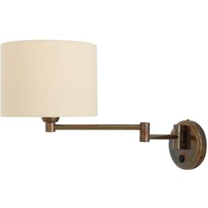 Kerry Swivel Arm Brass Wall Light with Fabric Shade