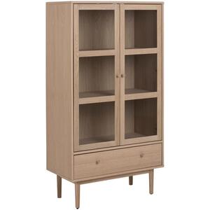 Asten Retro Oak 2 Door 1 Drawer Display Cabinet by Icona Furniture