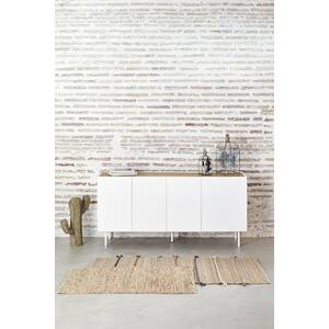Arista Four Door Sideboard with three internal drawers - Matt White and Light Oak Finish by Andrew Piggott Contemporary Furniture