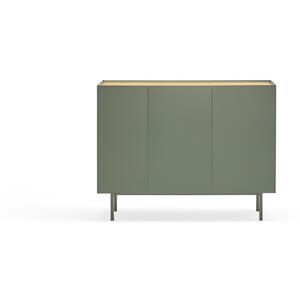 Arista Three Door Sideboard with three internal drawers - Green and Light Oak Finish by Andrew Piggott Contemporary Furniture