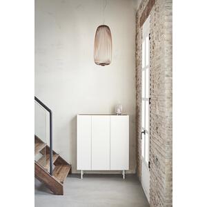 Arista Three Door Highboard - Matt White and Light Oak Finish by Andrew Piggott Contemporary Furniture