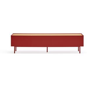 Arista One Door/Two Drawer  TV Unit - Bordeaux Red and Light Oak Finish by Andrew Piggott Contemporary Furniture
