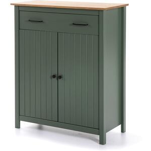 Miranda Painted Wood Occasional Storage Cabinet - Matt Green / Waxed Pine by Andrew Piggott Contemporary Furniture