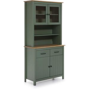 Miranda Painted Wood Display Dresser - Matt Green / Waxed Pine by Andrew Piggott Contemporary Furniture