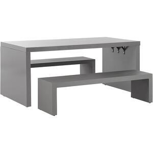 4 Seater Concrete Garden Dining Set U Shaped Table Grey TARANTO by Beliani