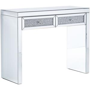 2 Drawer Mirrored Console Table Silver TILLY by Beliani