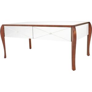 Camila Art Deco Mirrored & Stained Wood Coffee Table