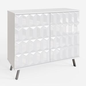 Frank Olsen Elevate White Small Sideboard with Mood Lighting and Phone Charging 