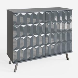 Frank Olsen Elevate Grey Small Sideboard with Mood Lighting and Phone Charging 