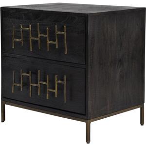 Varenna Espresso Stained Wooden 2 Drawer Bedside Table by The Arba Furniture Company