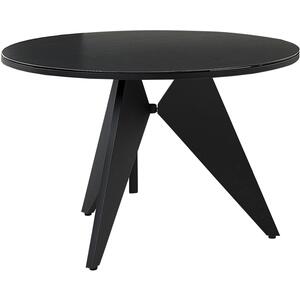 Round Garden Dining Table 110 cm Black OLMETTO by Beliani