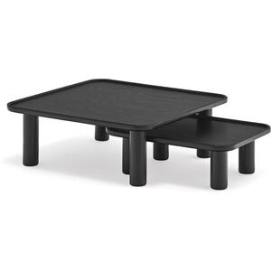 Duo Nest of Square Tables - Black Wood Finish