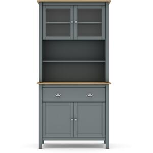 Lucena Painted Wood Display Dresser - Khaki Green and Waxed Pine by Andrew Piggott Contemporary Furniture