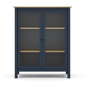 Lucena Two Door Display Cabinet - Blue and Waxed Pine