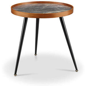 JF329 Siena Side Table Walnut & Black Marble - PRE ORDER FOR DELIVERY IN MAY by Jual Furnishings