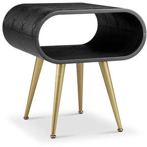 JF722 Auckland Side Table Black & Brass by Jual Furnishings