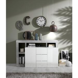 Florence Sideboard Two Doors/Three Drawers - White Gloss and Grey Finish by Andrew Piggott Contemporary Furniture