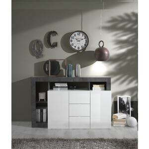 Florence Sideboard Two Doors/Three Drawers - White Gloss and Anthracite Finish by Andrew Piggott Contemporary Furniture