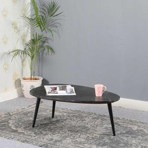 
Opal Coffee Table With Black Marble Top & Metal Legs  by Indian Hub
