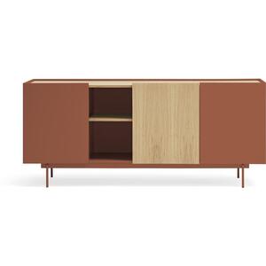 Otto Sideboard Three Doors/Three Drawers - Red Brick and Oak Finish by Andrew Piggott Contemporary Furniture