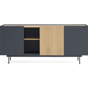 Otto Sideboard Three Doors/Three Drawers - Anthracite Grey and Oak Finish by Andrew Piggott Contemporary Furniture