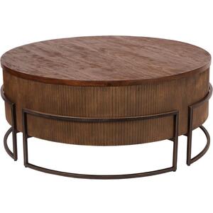 Hunter Corrugated Antique Gold Accent Table by The Arba Furniture Company