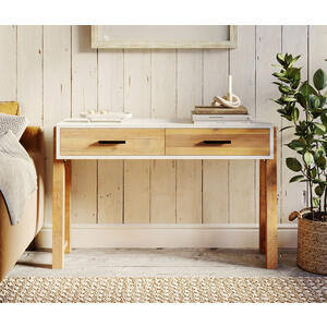 Trinity Reclaimed Wood & White Console Table Open