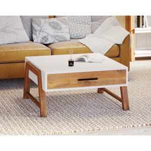 Trinity Reclaimed Wood & White Square Coffee Table