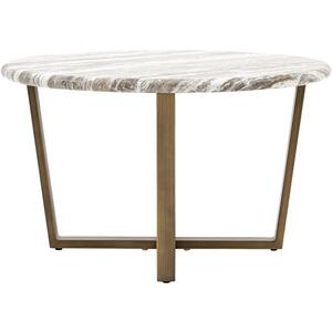 Lusso Grey Marble Effect & Brass Round Coffee Table