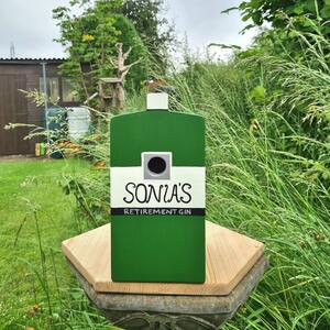 Gin Bottle Bird Box with Personalised Text