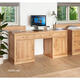 Mobel Oak Large Hidden Office Twin Pedestal Desk by Baumhaus Furniture