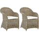 Set of 2 Rattan Garden Chairs Natural SUSUA by Beliani