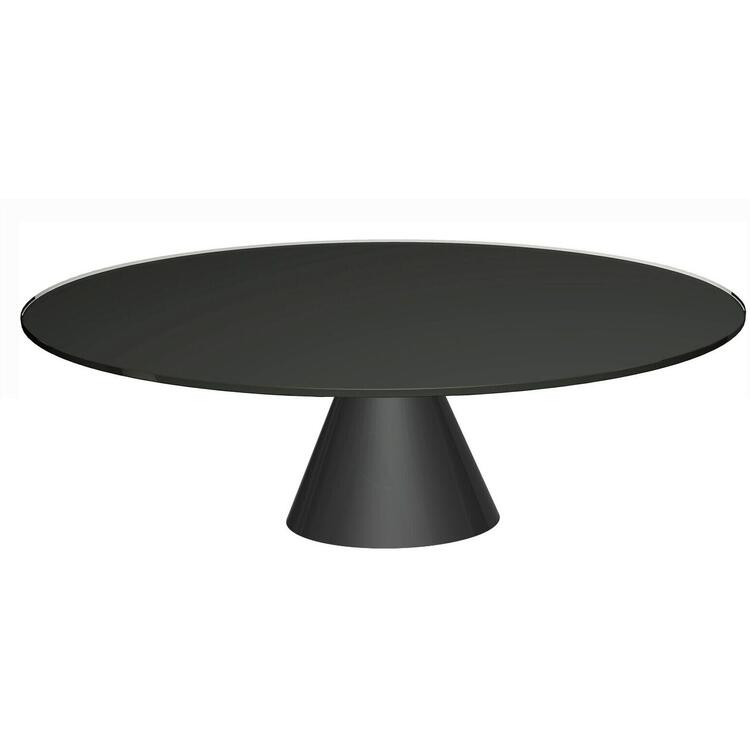 Oscar Large Circular Coffee Table 110cm - Glass or Marble Top with Cone ...