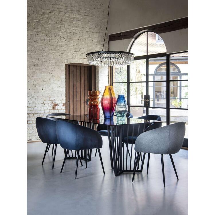 Binton Black And Tinted Glass Dining Table 200cm Dining Tables