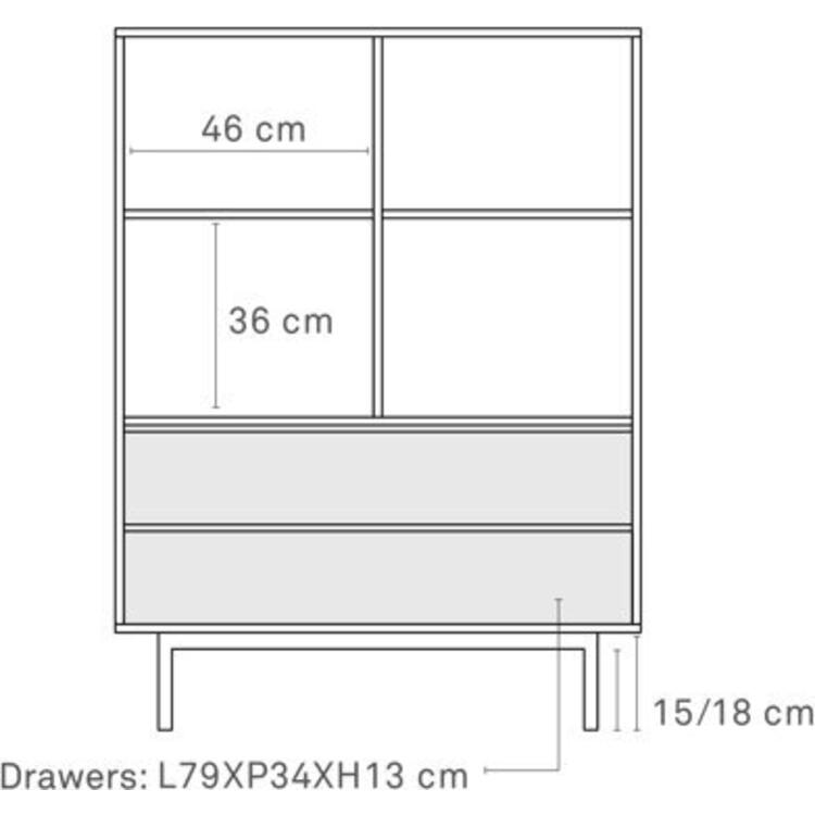 Sierra Two Door Two Internal Drawers High Sideboard - Matt Black Finish ...